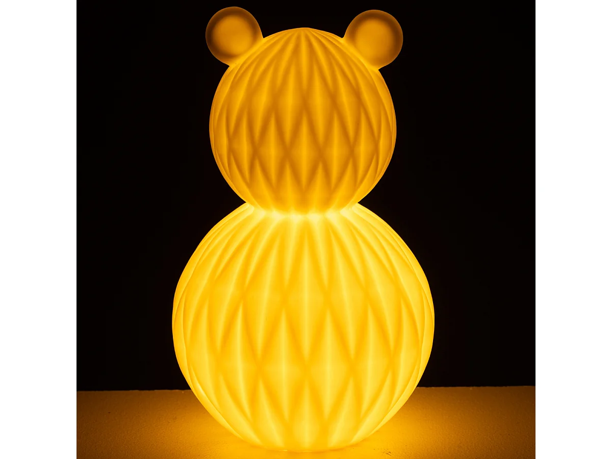 Lampe à Poser LED en Porcelaine "Ours" 22cm Blanc