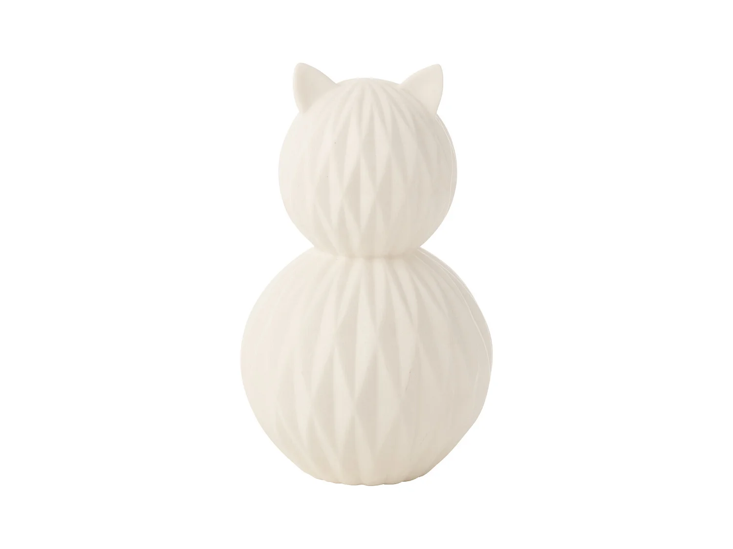 Lampe à Poser LED en Porcelaine "Chat" 22cm Blanc
