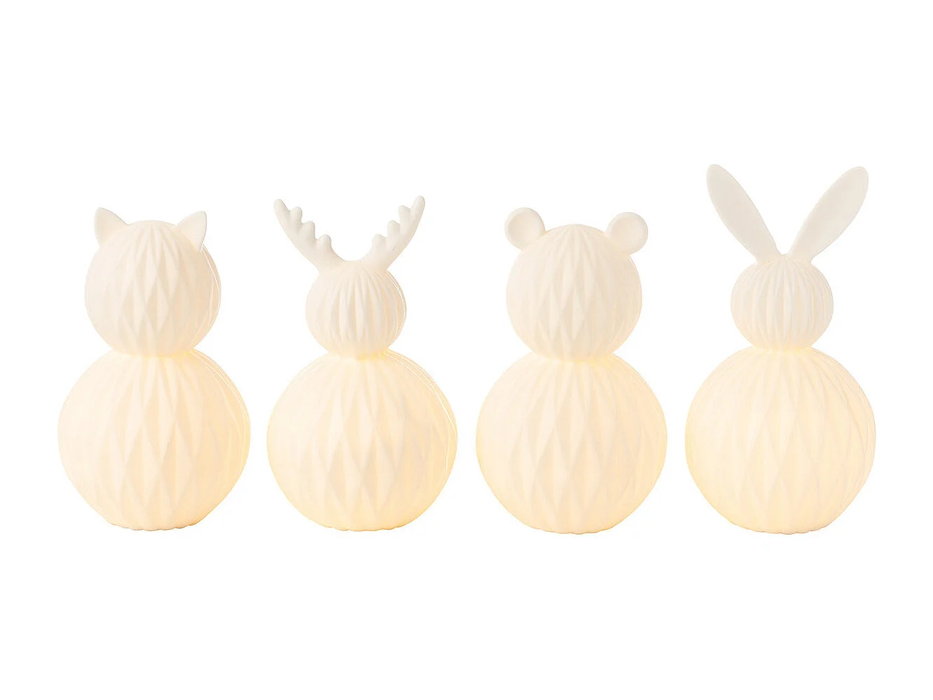 Lampe à Poser LED en Porcelaine "Chat" 22cm Blanc