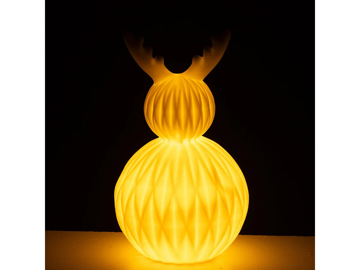 Lampe à Poser LED en Porcelaine "Renne" 23cm Blanc