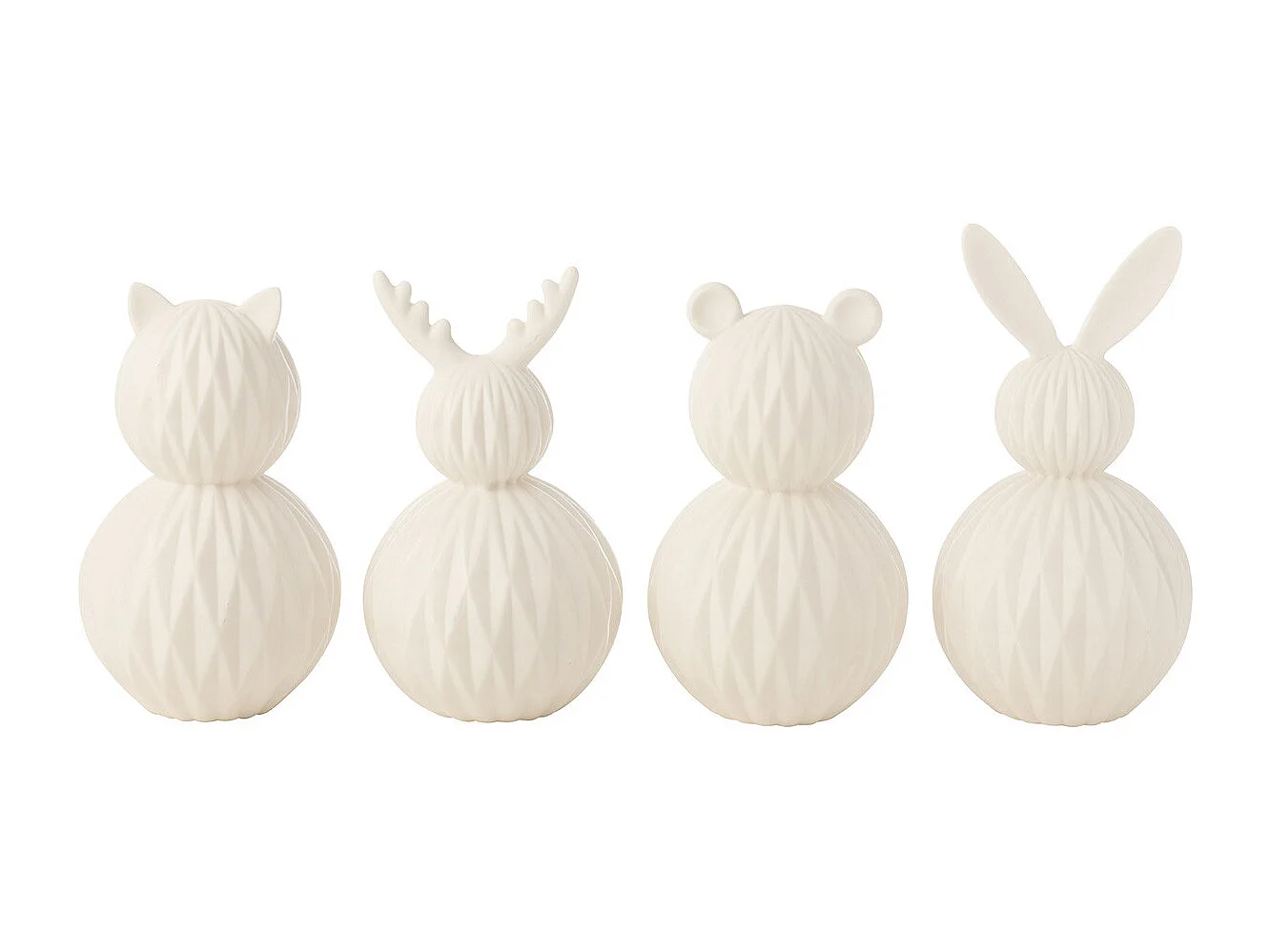 Lampe à Poser LED en Porcelaine "Renne" 23cm Blanc