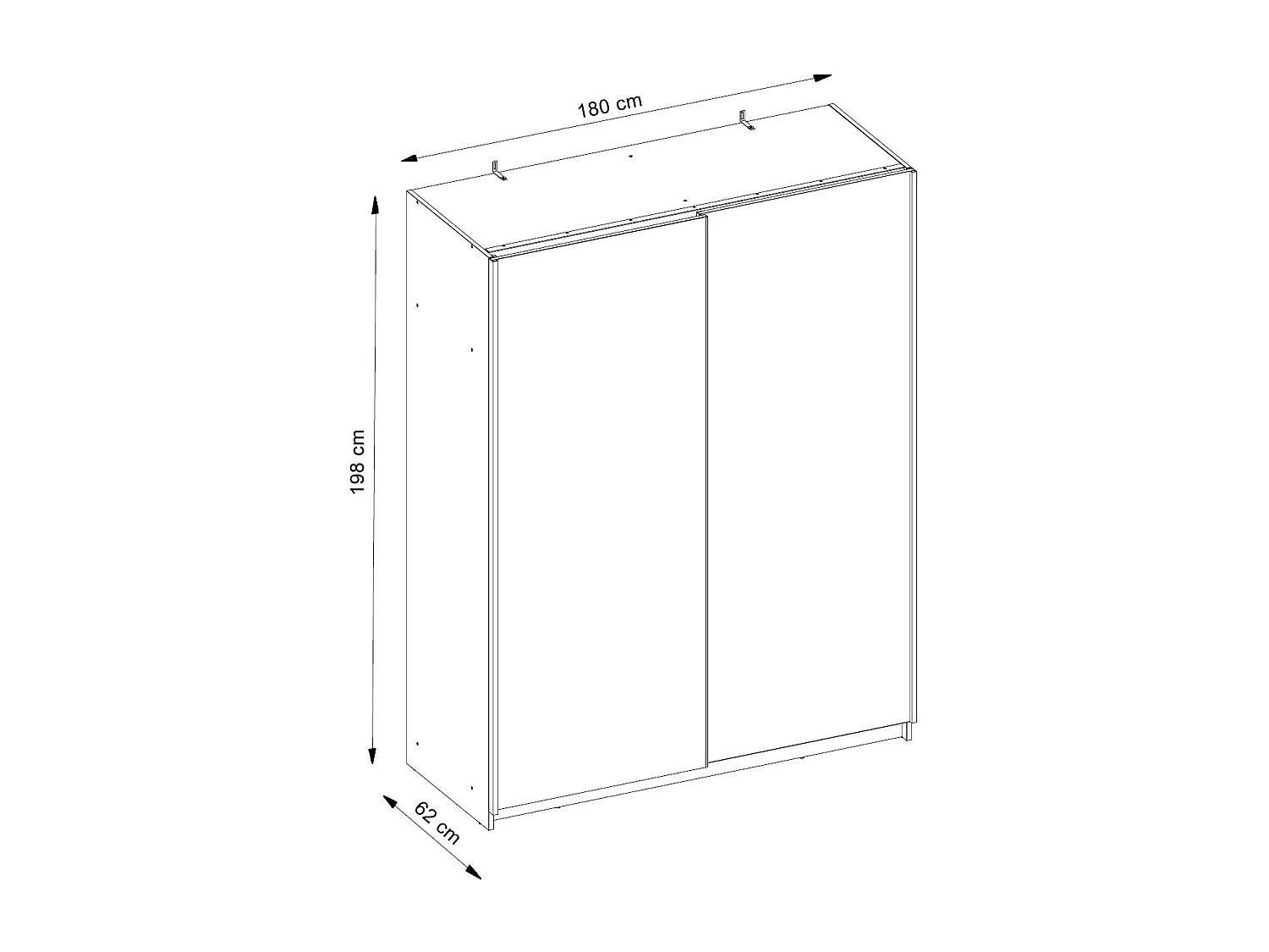 SCHWEBETÜRENSCHRANK Gozo Graphit 180 / 62 / 198cm