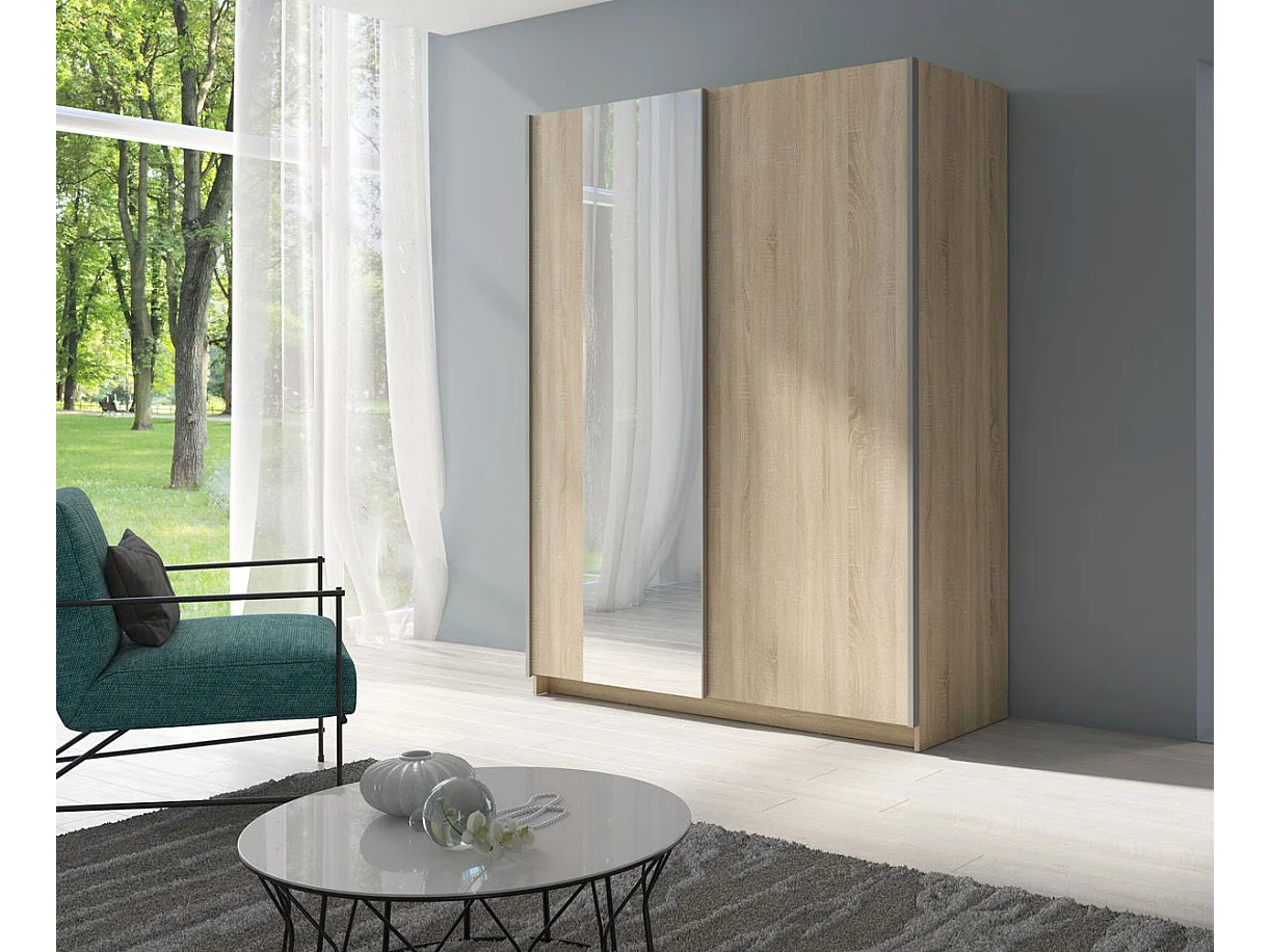SCHWEBETÜRENSCHRANK Gozo Sonoma Eiche / Spiegel 180 / 62 / 198cm