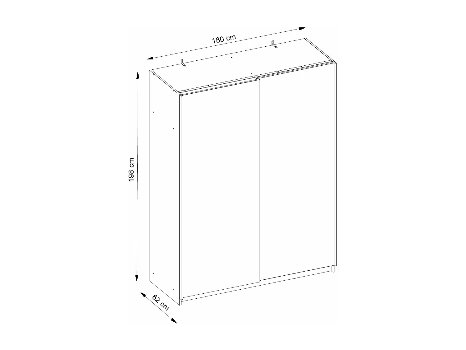 SCHWEBETÜRENSCHRANK Gozo Sonoma Eiche 180 / 62 / 198cm