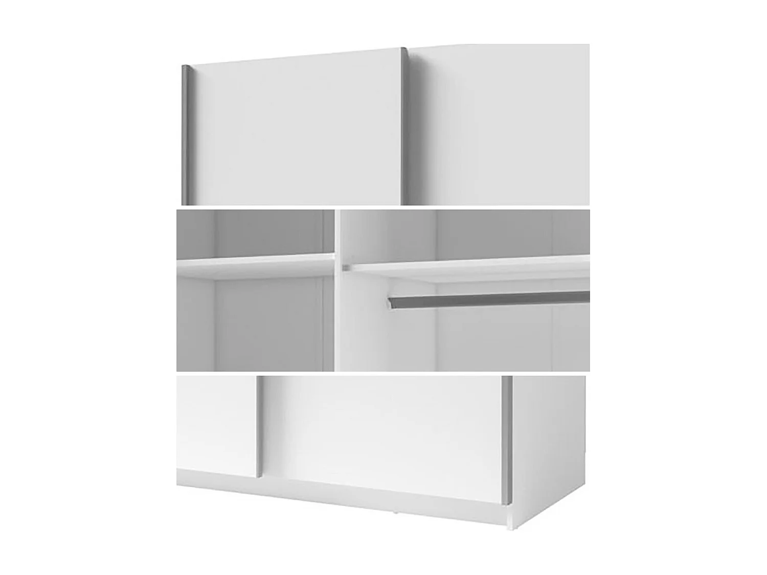 SCHWEBETÜRENSCHRANK Gozo Weiß 180 / 62 / 198cm