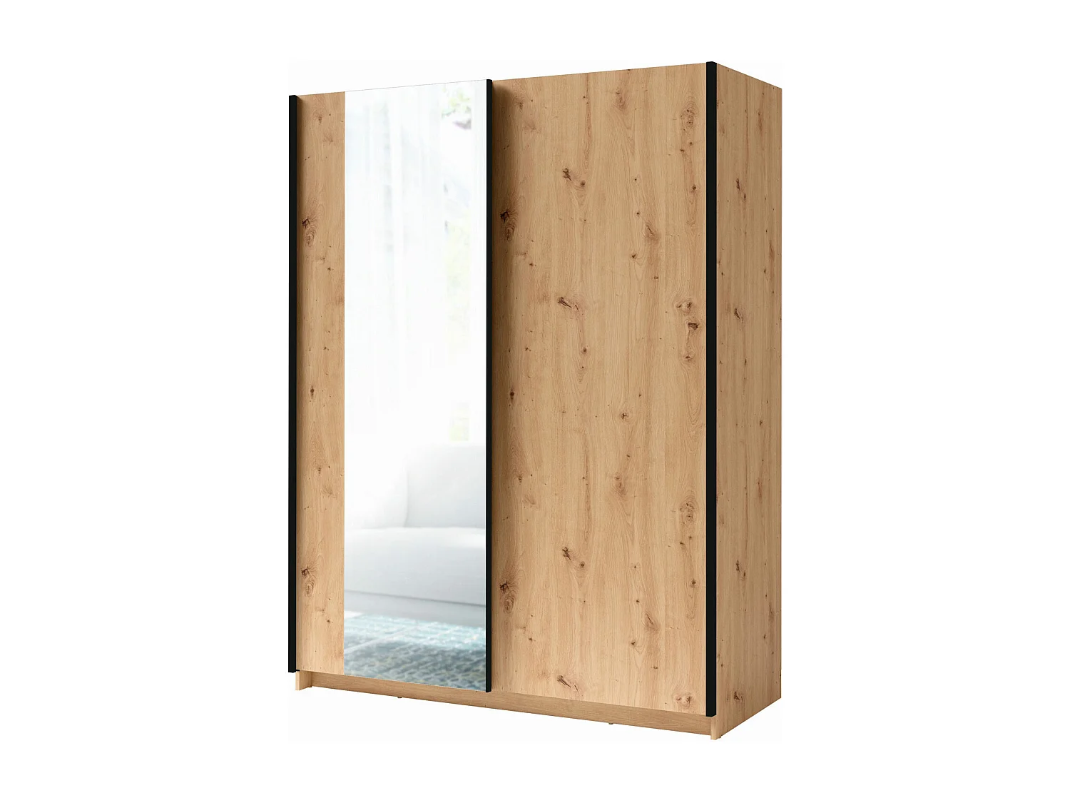 SCHWEBETÜRENSCHRANK Gozo Artisan Eiche / Spiegel 180 / 62 / 198cm