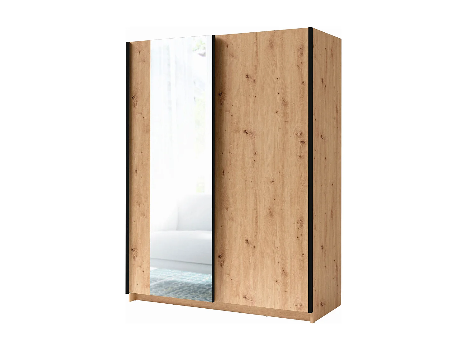 SCHWEBETÜRENSCHRANK Gozo Artisan Eiche / Spiegel 150 / 62 / 198cm