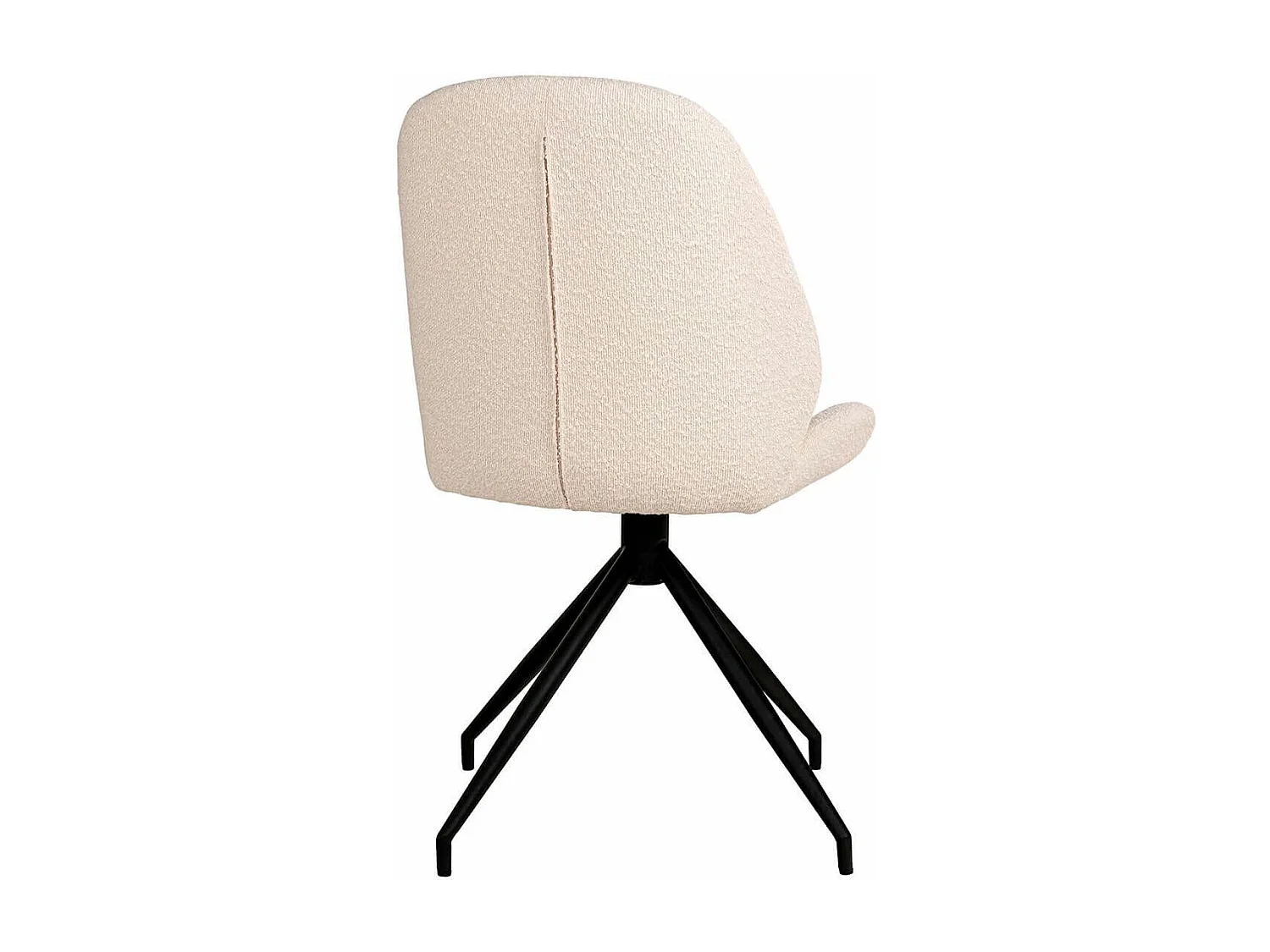 GAYA - Lot de 6 Chaises Incurvées Pivotantes Tissu Chiné Ivoire