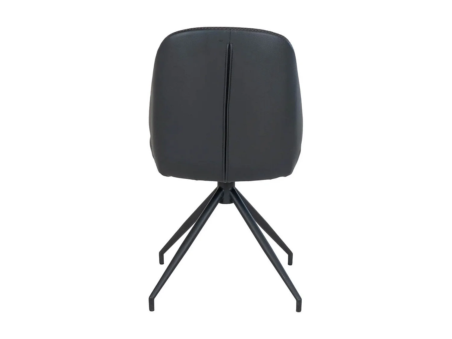 GAYA - Lot de 4 Chaises Incurvées Pivotantes Simili Noir