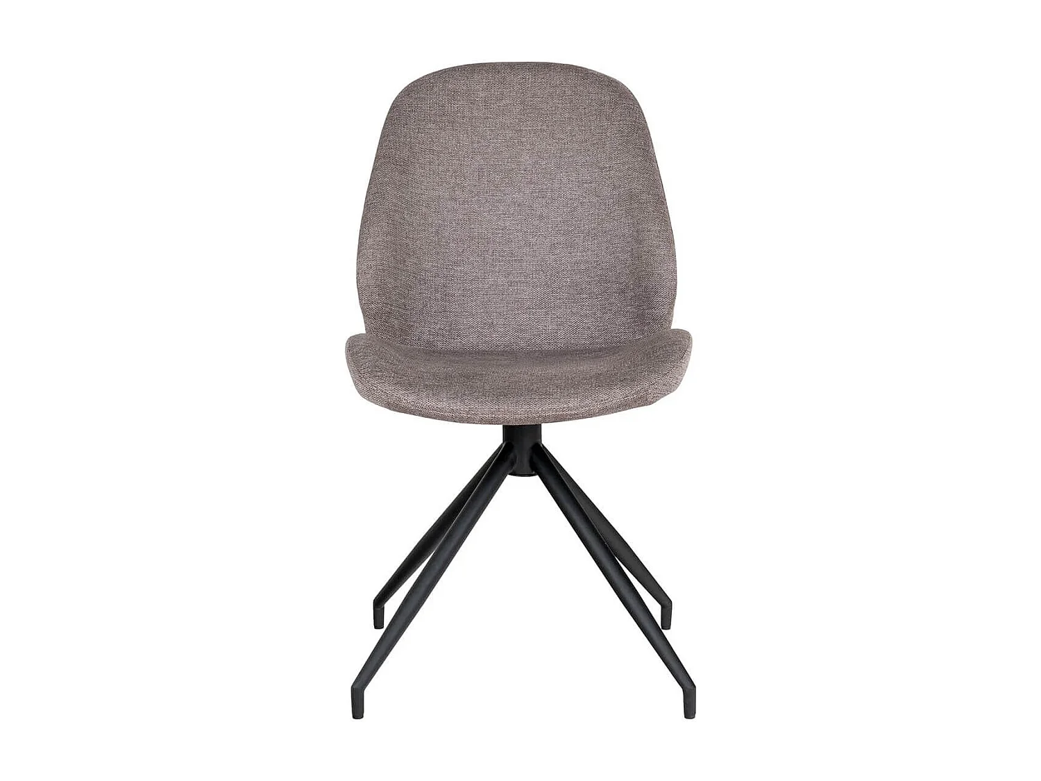 GAYA - Lot de 6 Chaises Incurvées Pivotantes Tissu Chiné Taupe