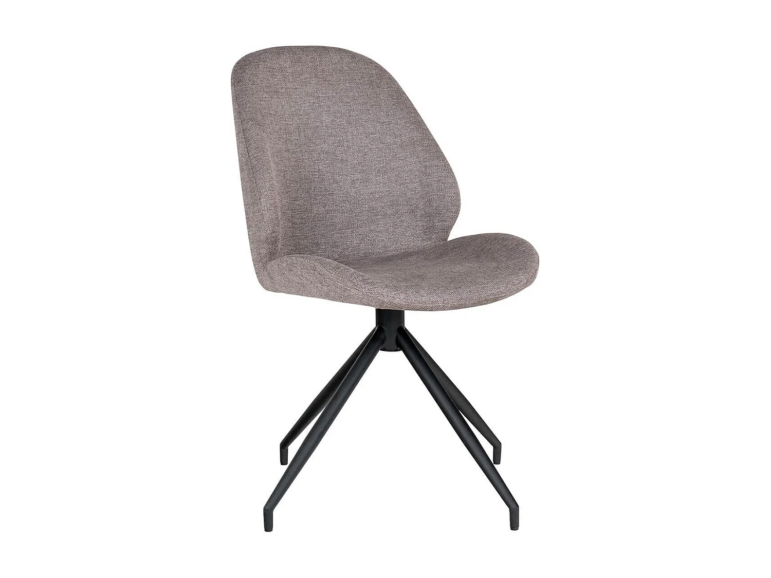 GAYA - Lot de 6 Chaises Incurvées Pivotantes Tissu Chiné Taupe