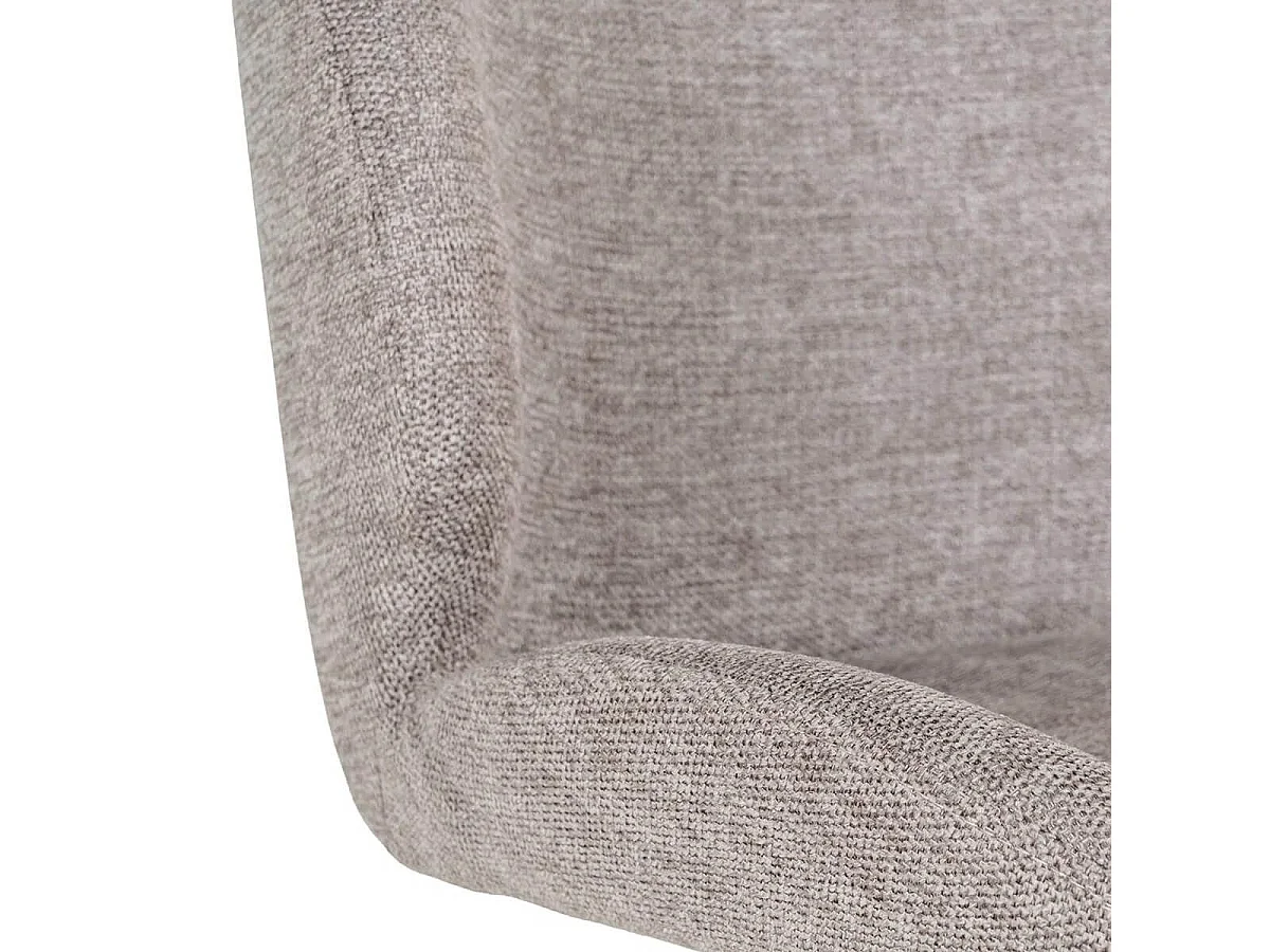 GAYA - Lot de 6 Chaises Incurvées Pivotantes Tissu Chiné Taupe