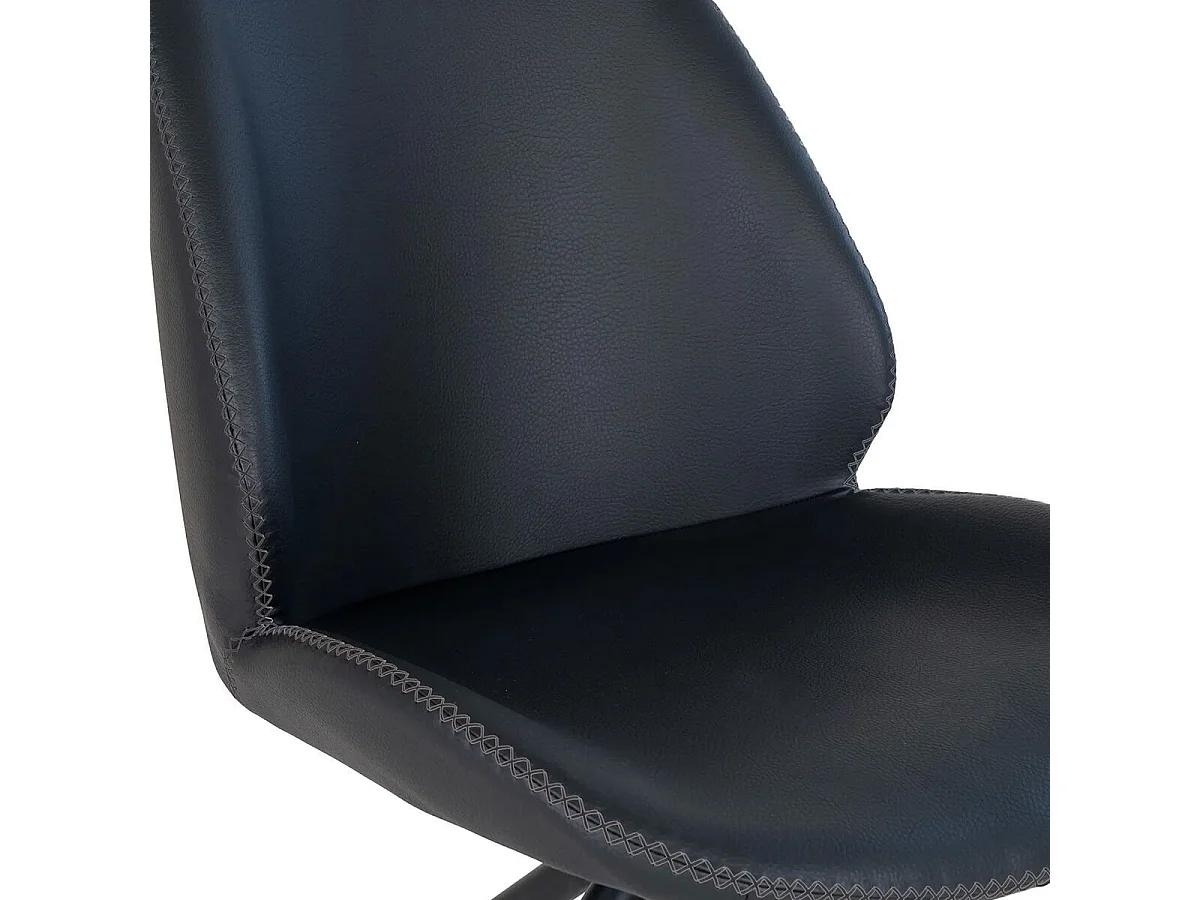 GAYA - Lot de 6 Chaises Incurvées Pivotantes Simili Noir