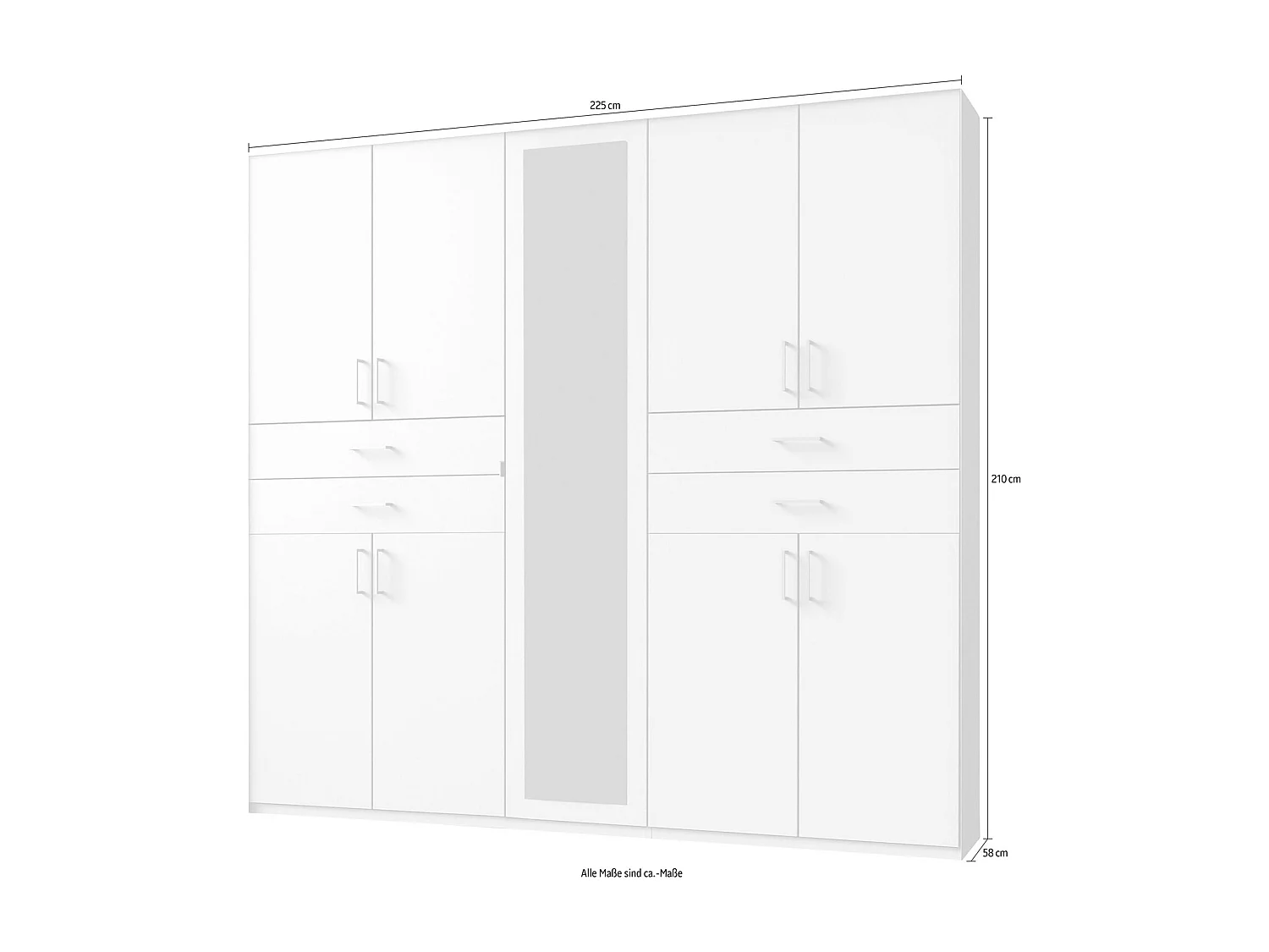 KLEIDERSCHRANK Taiga Weiß 225 / 58 / 210cm