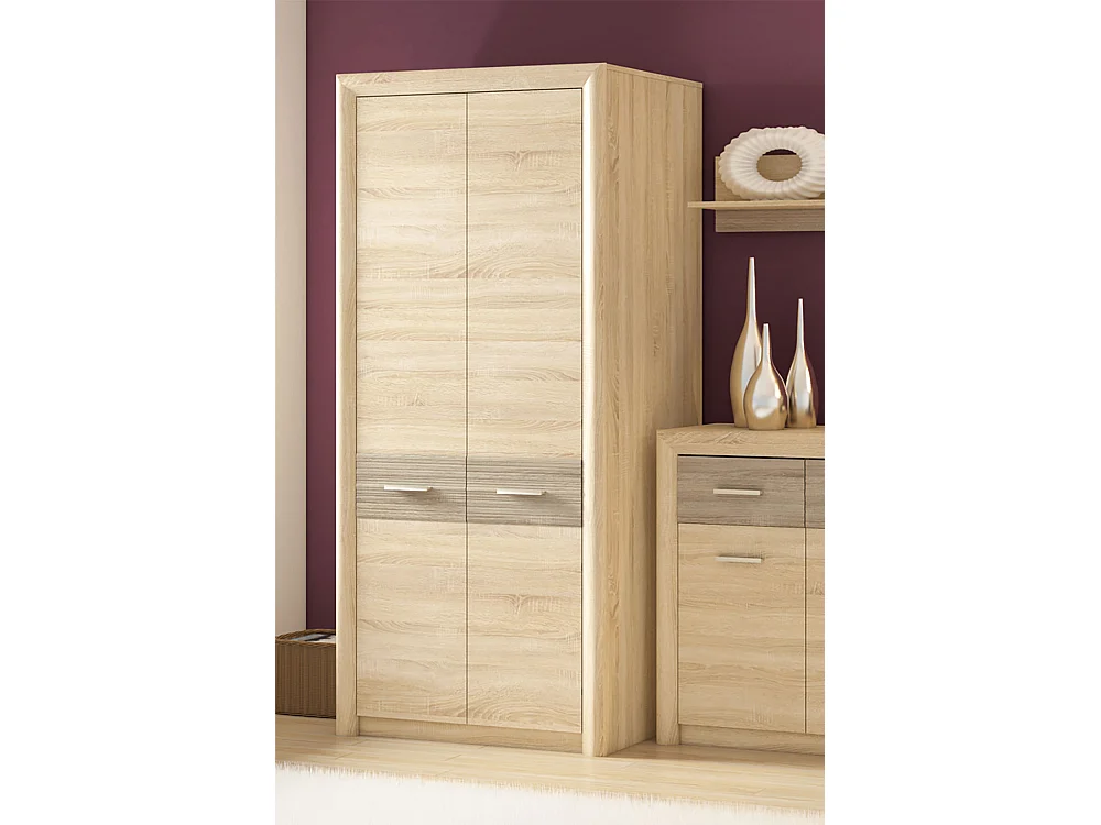 KLEIDERSCHRANK Castel Sonoma Eiche / Sonoma EIche Trüffel 92 / 66 / 201cm