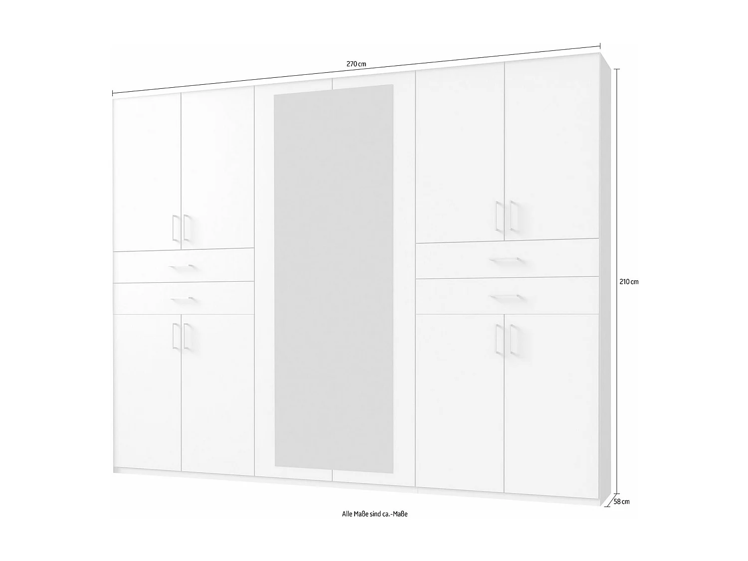KLEIDERSCHRANK Taiga Weiß / Graphit 270 / 58 / 210cm