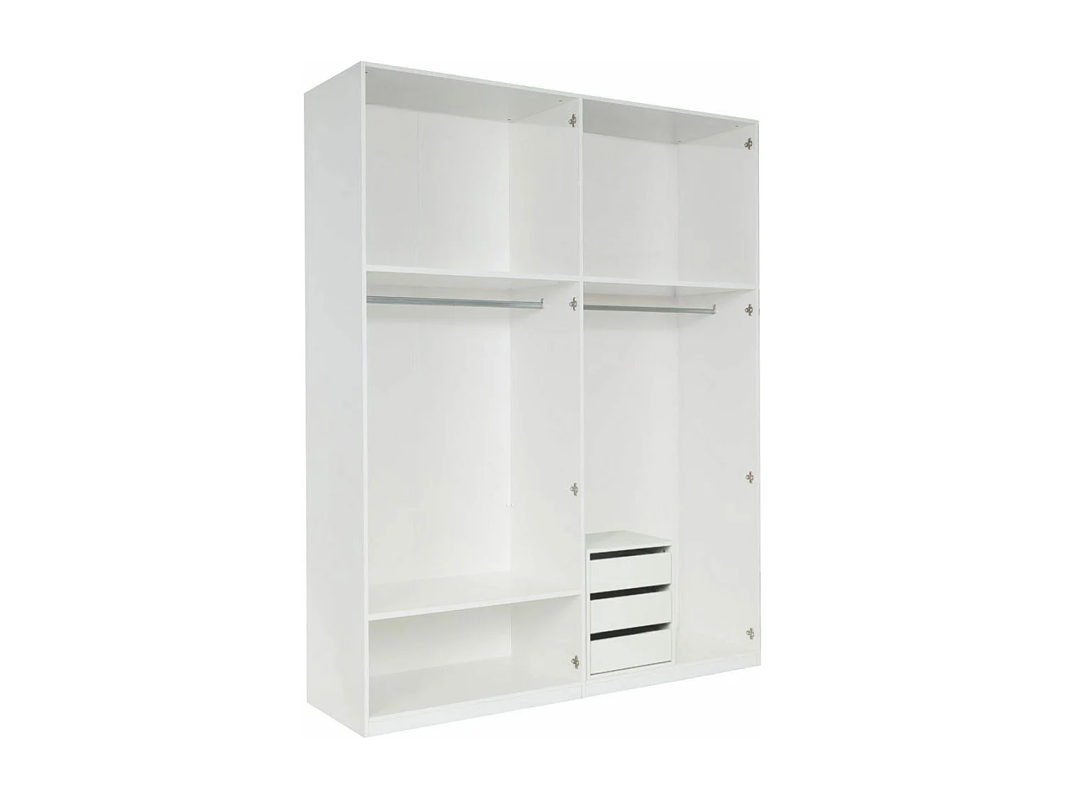 KLEIDERSCHRANK Italia weiß matt / weiß hochglanz 180 / 59 / 237cm
