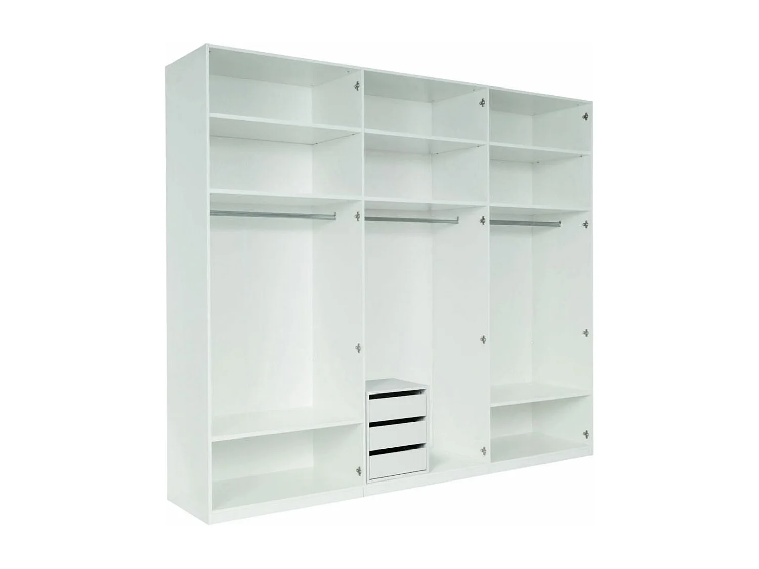 KLEIDERSCHRANK Italia weiß matt / weiß hochglanz 270 / 59 / 237cm