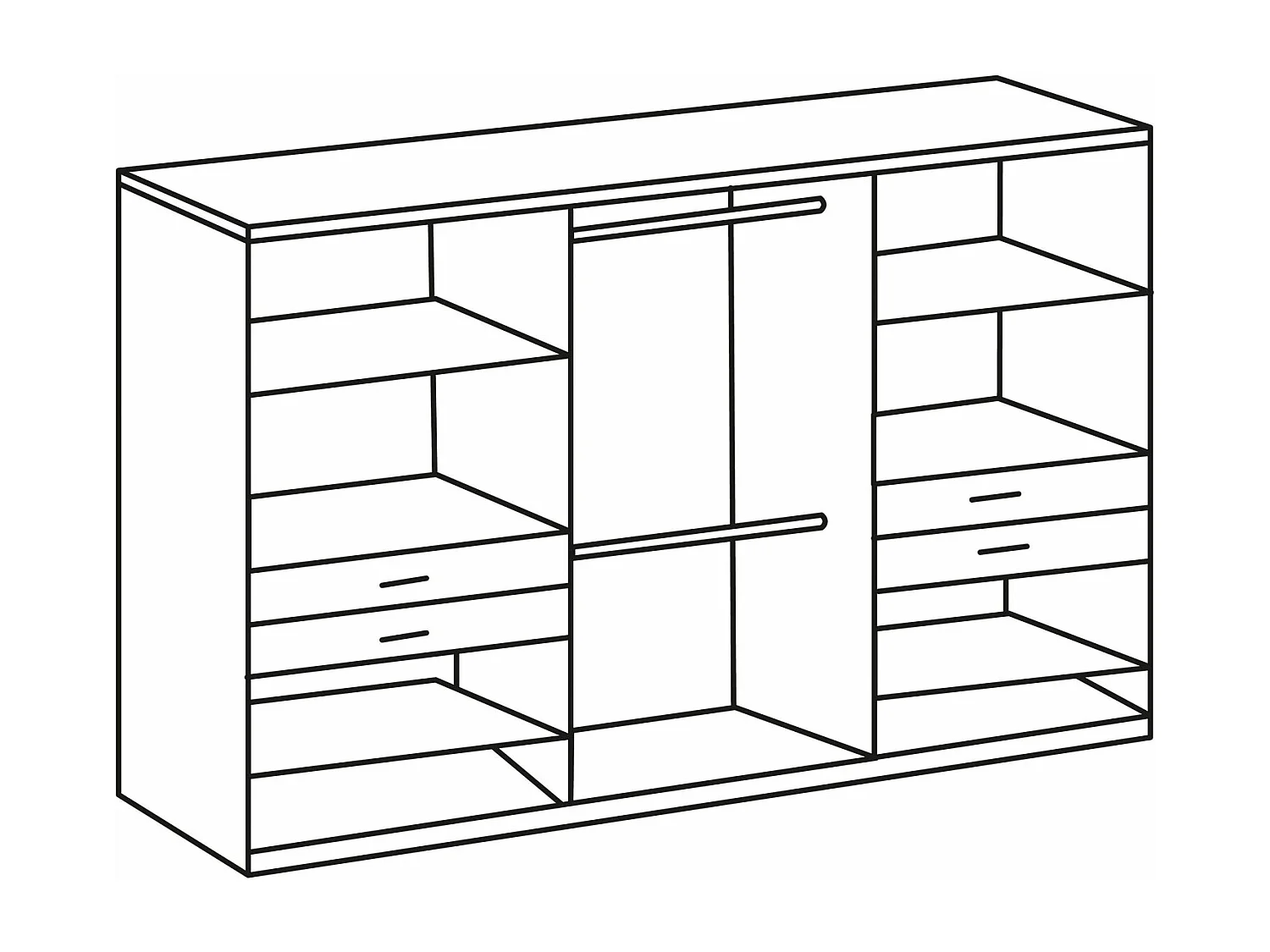 KLEIDERSCHRANK Taiga Eiche Sägerau / Graphit 270 / 58 / 210cm
