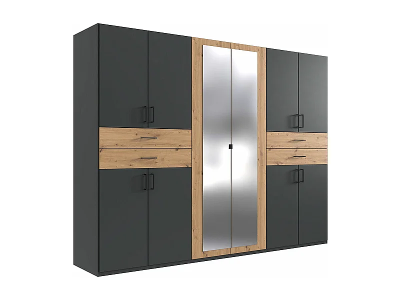 KLEIDERSCHRANK Taiga Graphit / Artisan Eiche 270 / 58 / 210cm