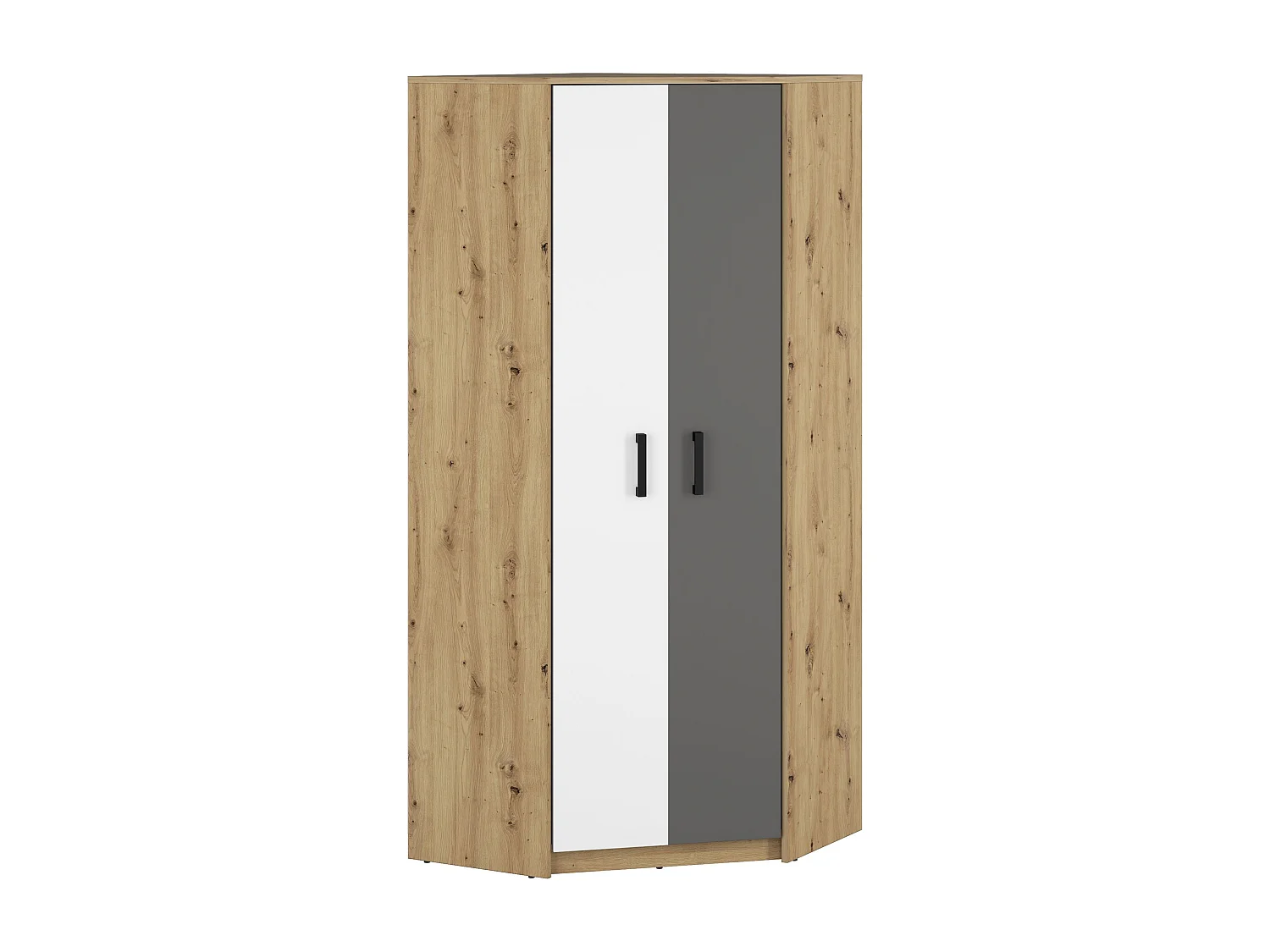ECKSCHRANK Fini Artisan Eiche / weiß / anthrazit 82 / 82 / 191cm