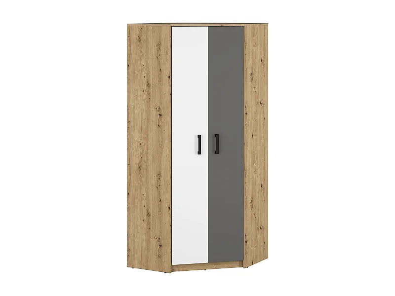 ECKSCHRANK Fini Artisan Eiche / weiß / anthrazit 82 / 82 / 191cm