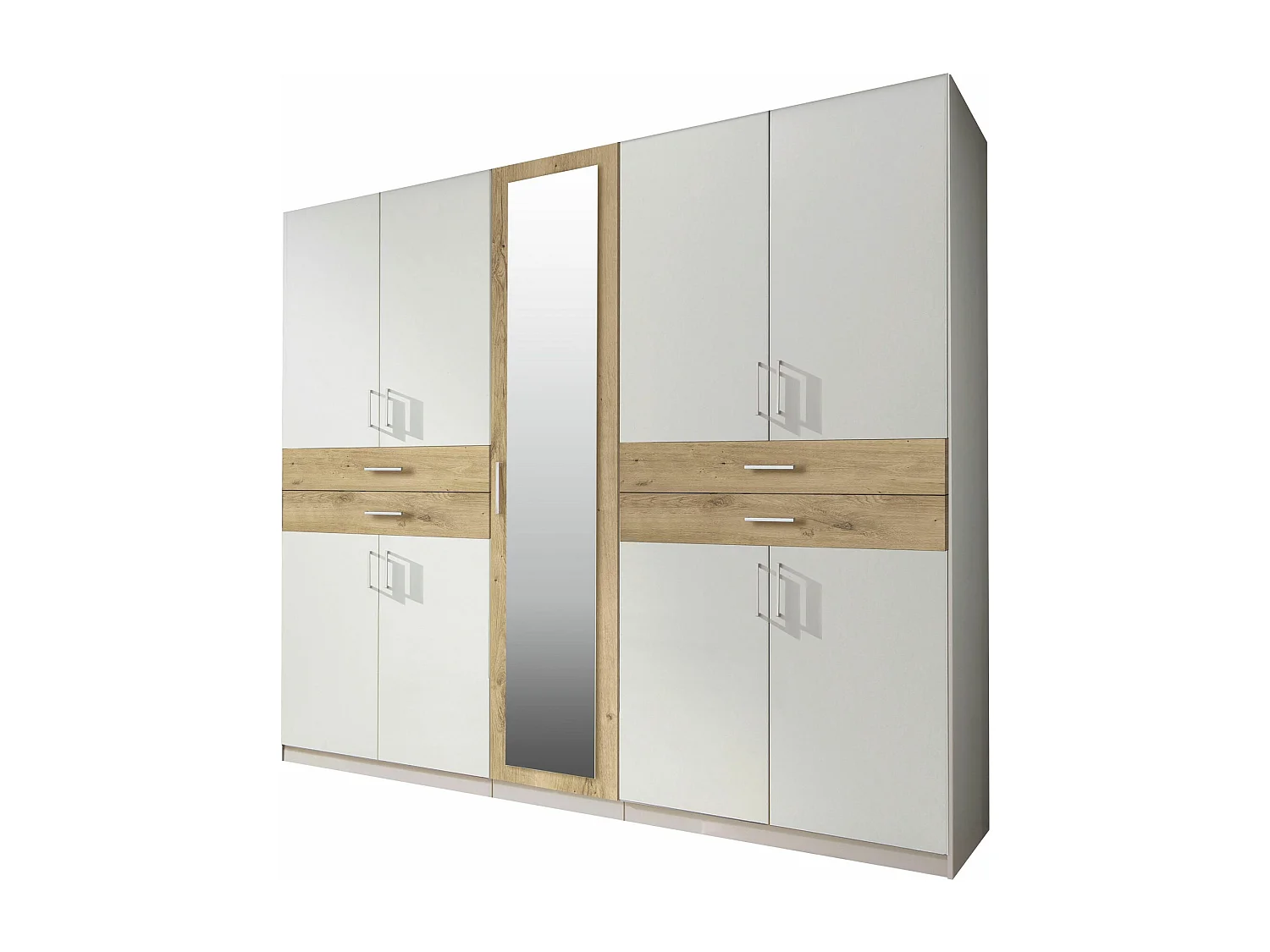 KLEIDERSCHRANK Taiga Weiß / Plankeneiche 225 / 58 / 210cm