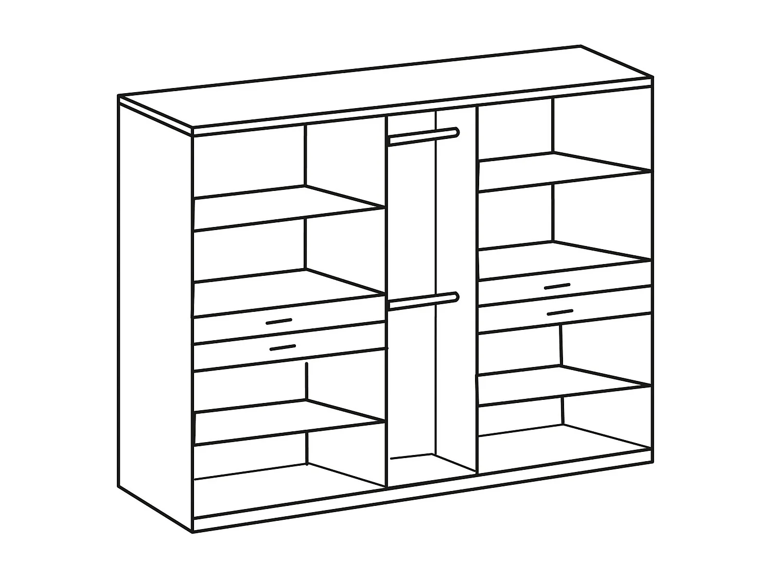 KLEIDERSCHRANK Taiga Weiß / Plankeneiche 225 / 58 / 210cm