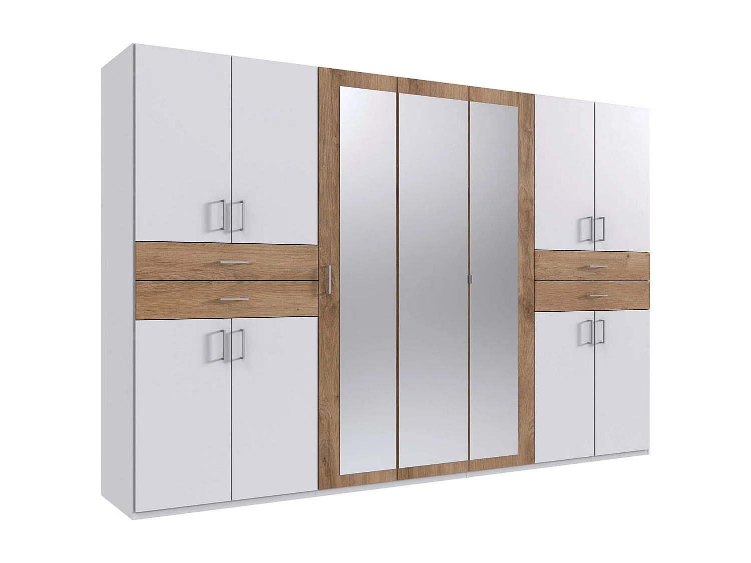 KLEIDERSCHRANK Taiga Weiß / Plankeneiche 313 / 58 / 210cm