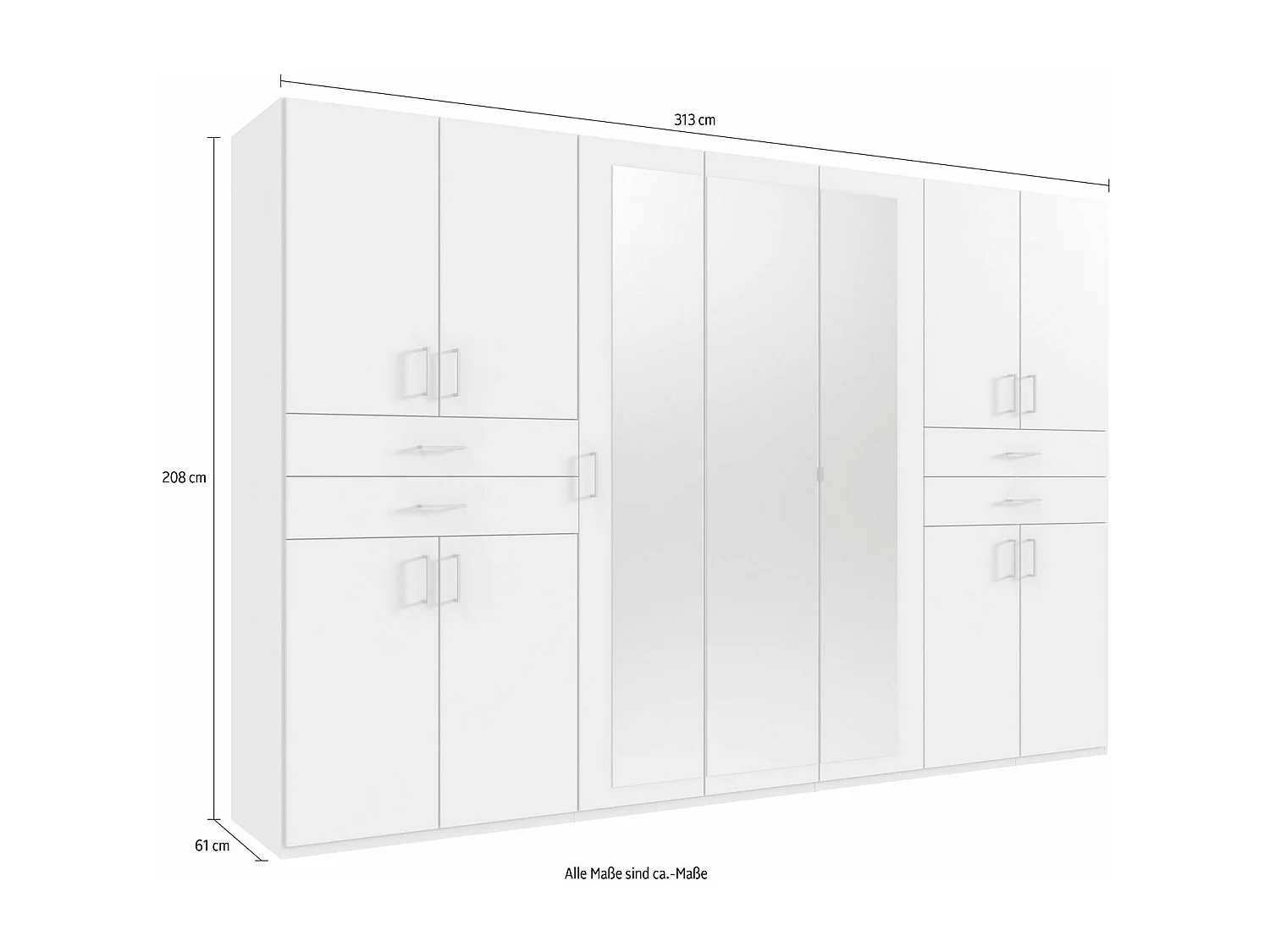 KLEIDERSCHRANK Taiga Weiß / Plankeneiche 313 / 58 / 210cm
