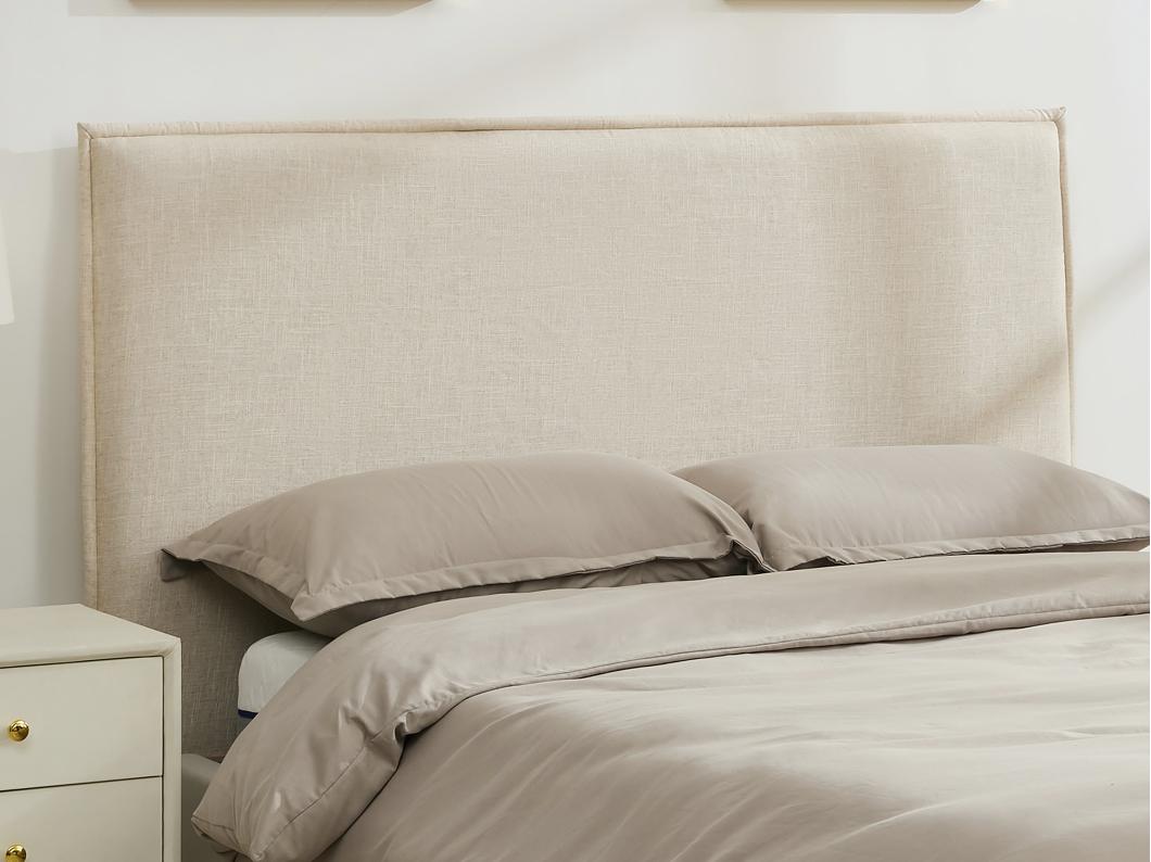 Cabecero desenfundable 150 cm - Algodón y lino - Beige - TAHIME
