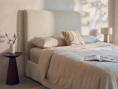 Cabecero desenfundable de 170 cm - Algodón y lino - Beige - TAHIME