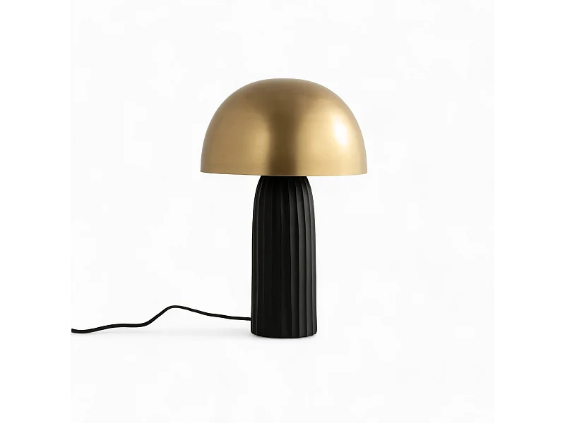 Lampe à poser en métal noir et doré - Joy