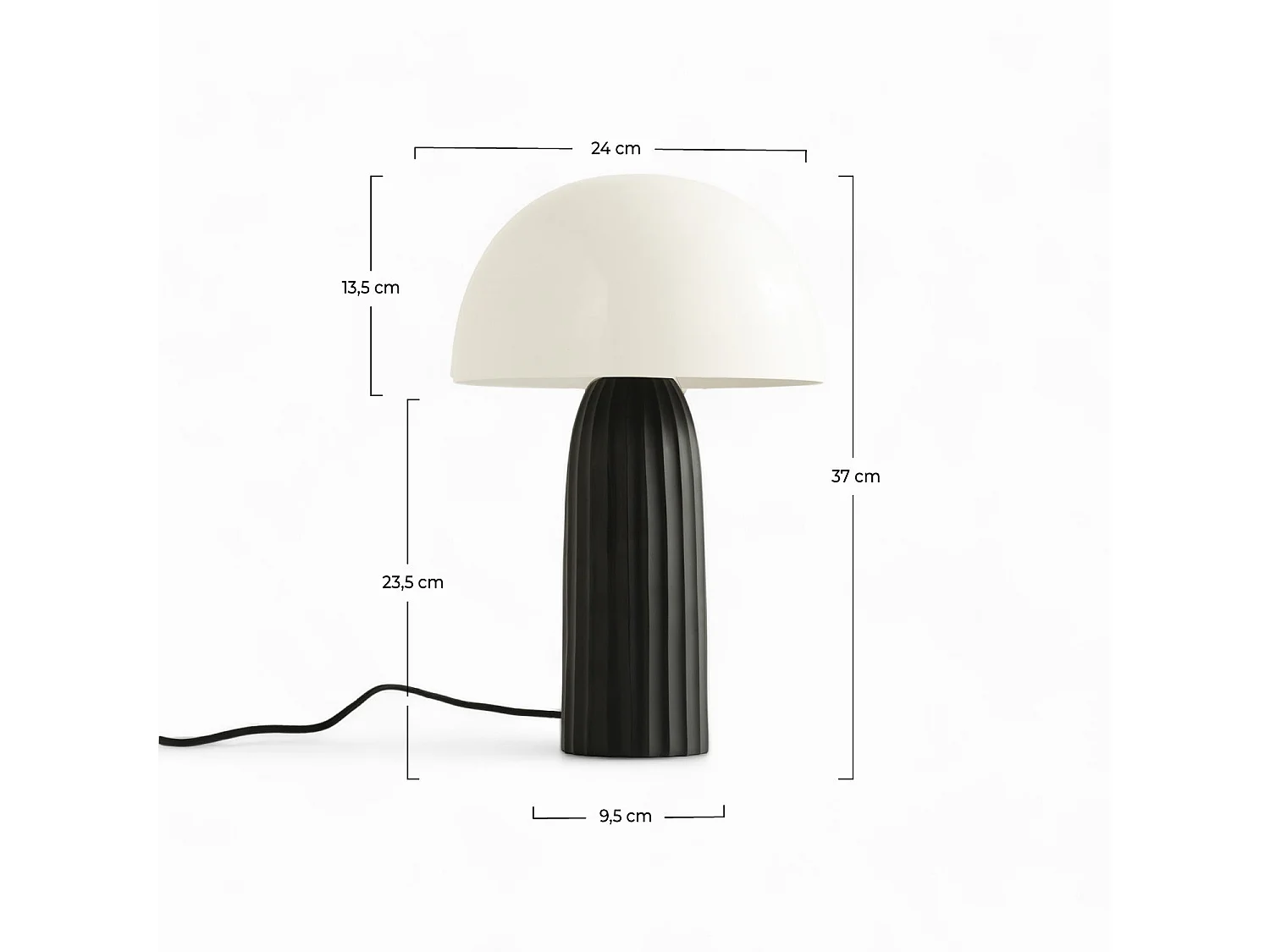 Lampe en métal blanche et noire - Joy