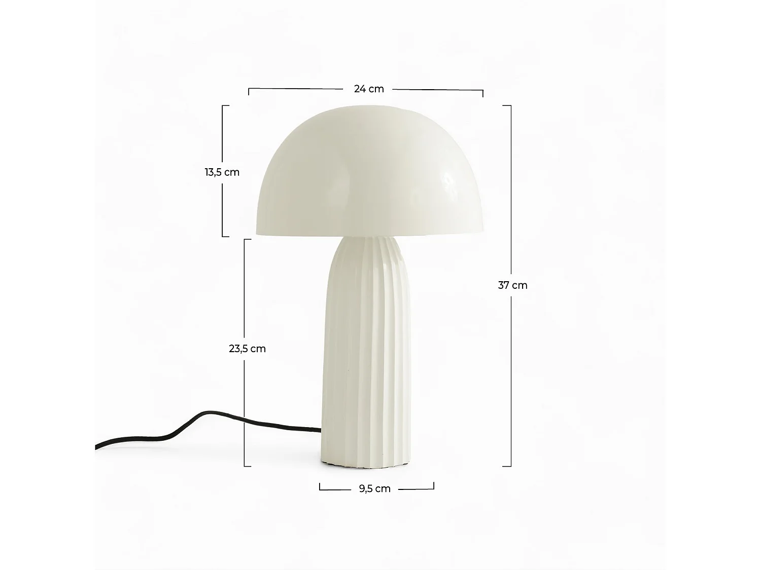 Lampada da tavolo in metallo bianco con finitura lucida - Joy
