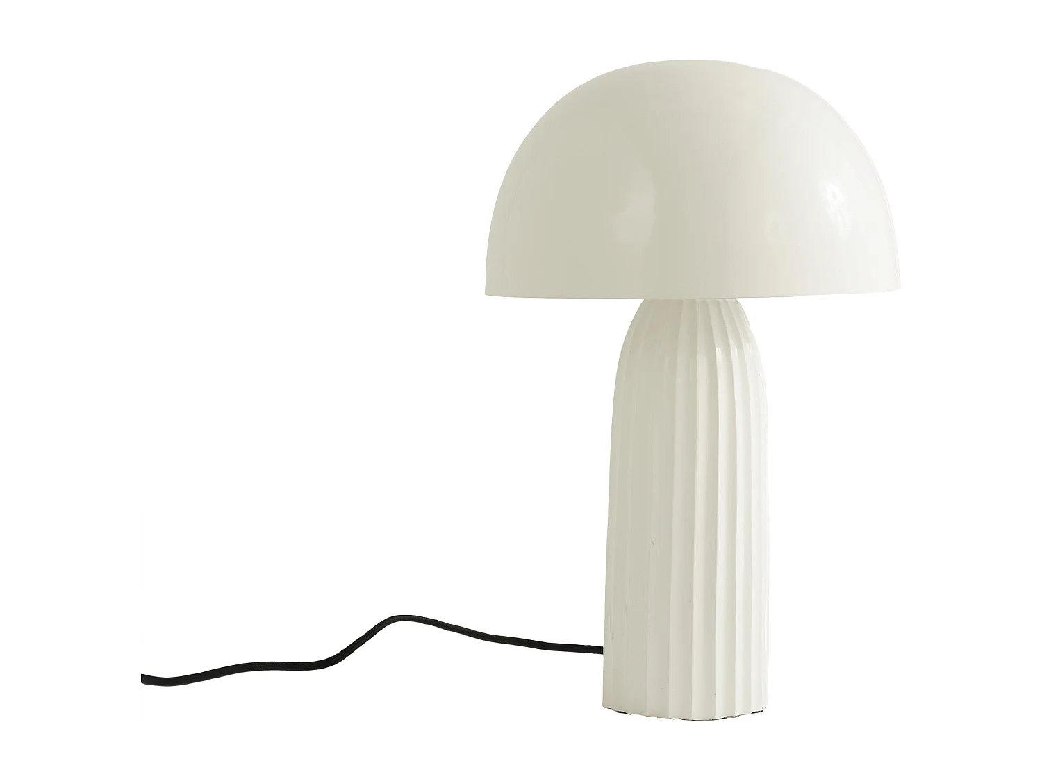 Lampada da tavolo in metallo bianco con finitura lucida - Joy
