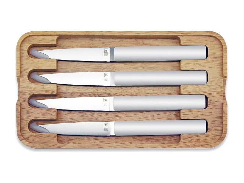 Coffret de 4 couteaux à steak Hector perle, lame lisse