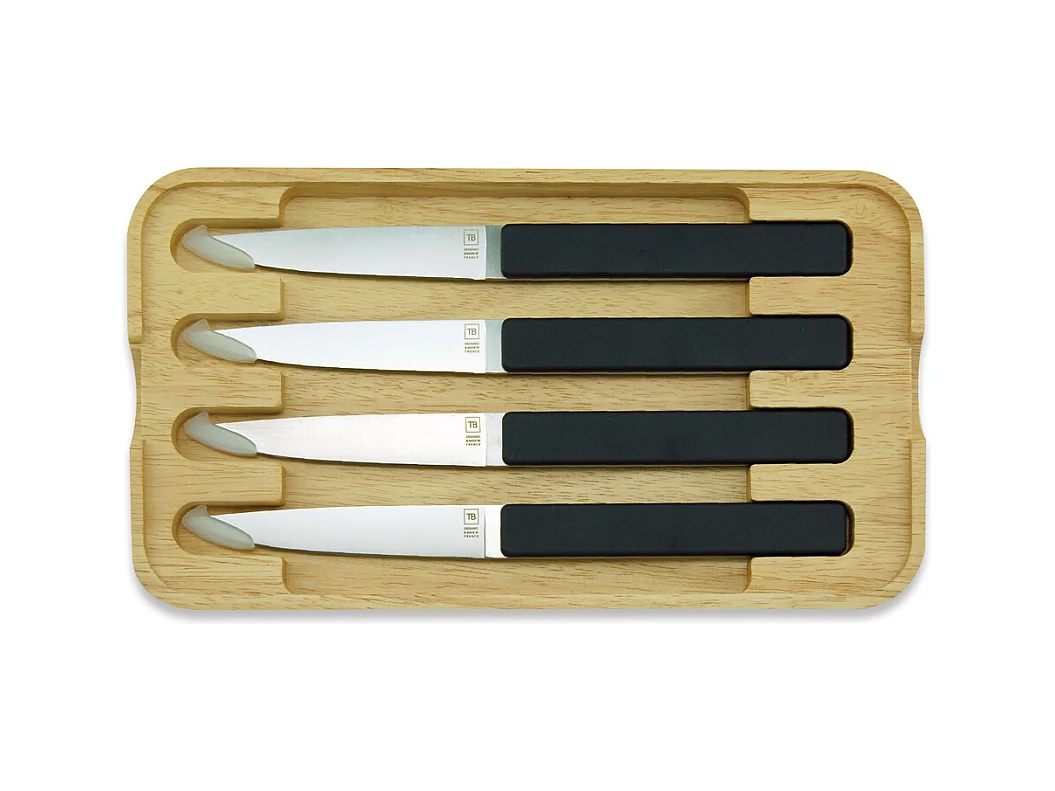 Coffret de 4 couteaux à steak Hector réglisse, lame lisse