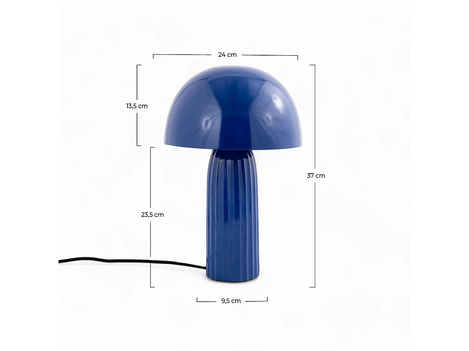 Lampada da tavolo in metallo blu scuro - Joy