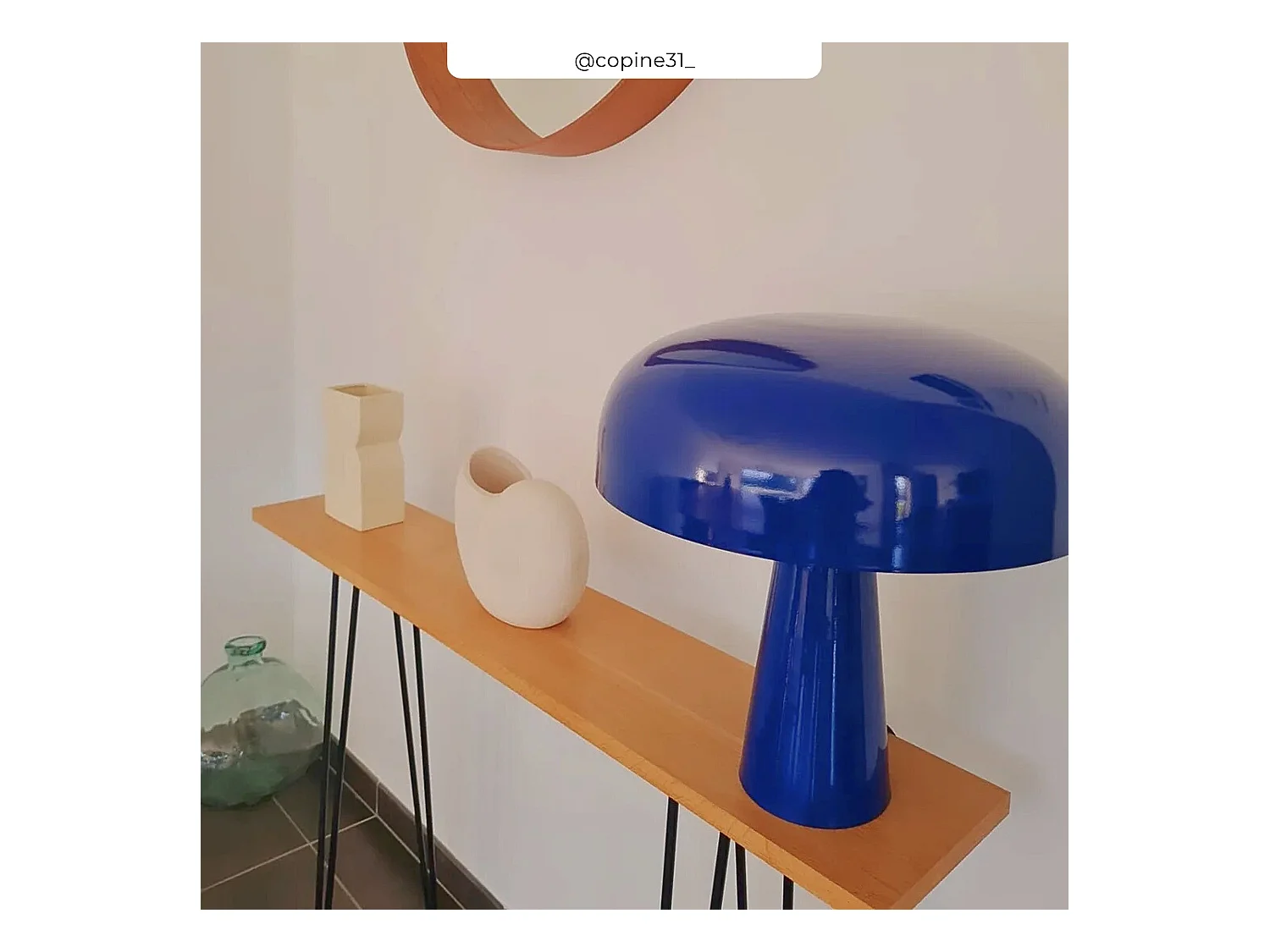 Lampe en métal bleu foncé - Livia