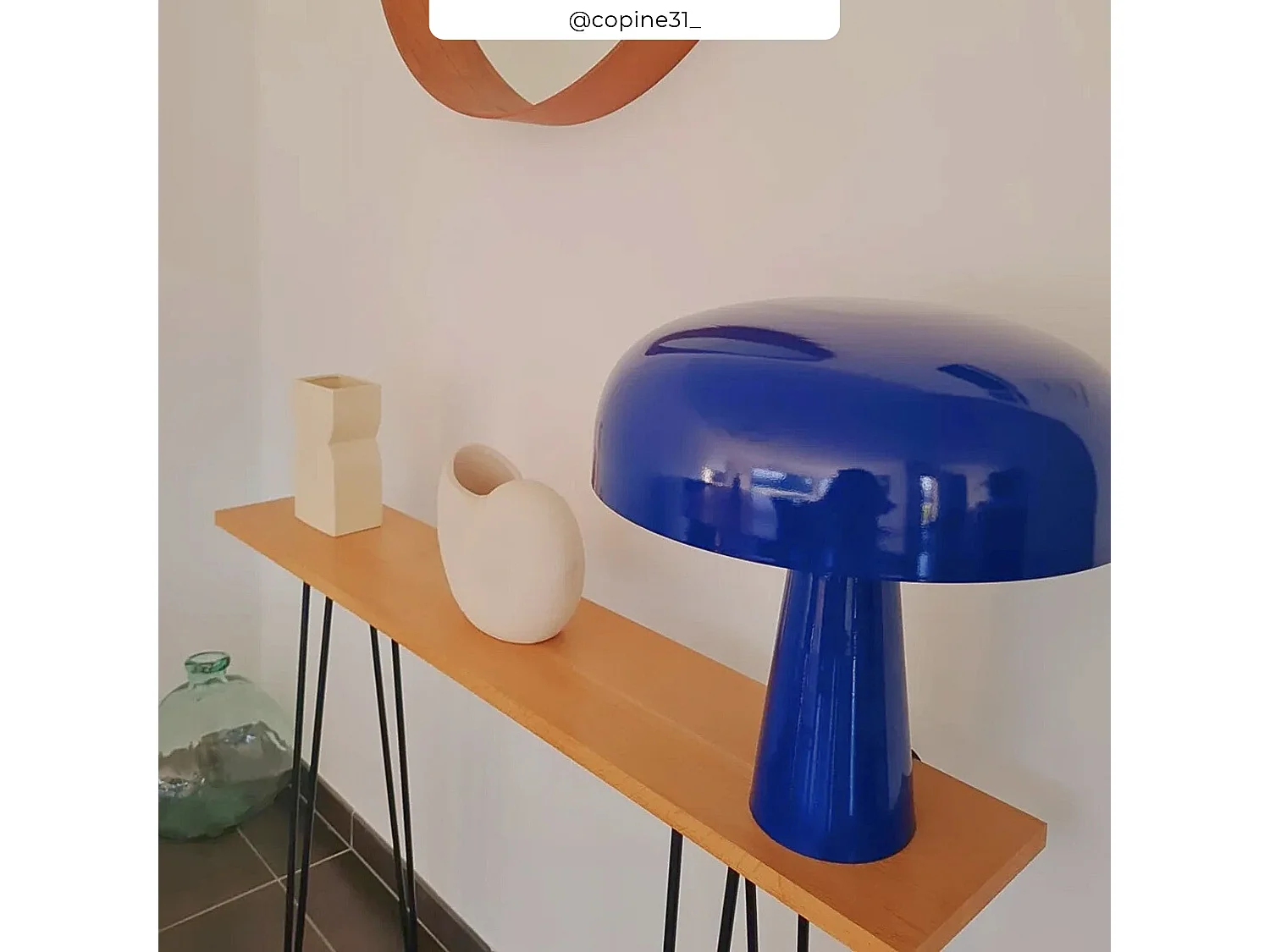 Lampe en métal bleu foncé - Livia