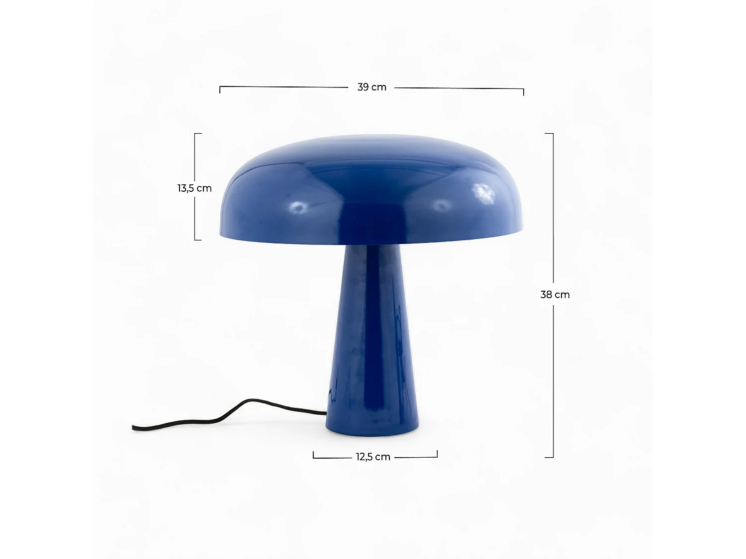 Lampe à poser en métal bleu foncé - Livia
