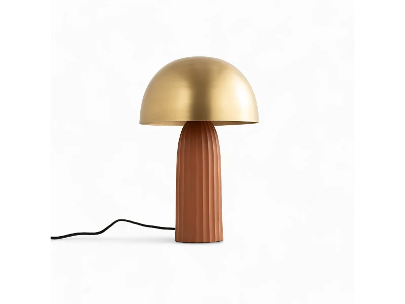 Lampe en métal terracotta et doré - Joy