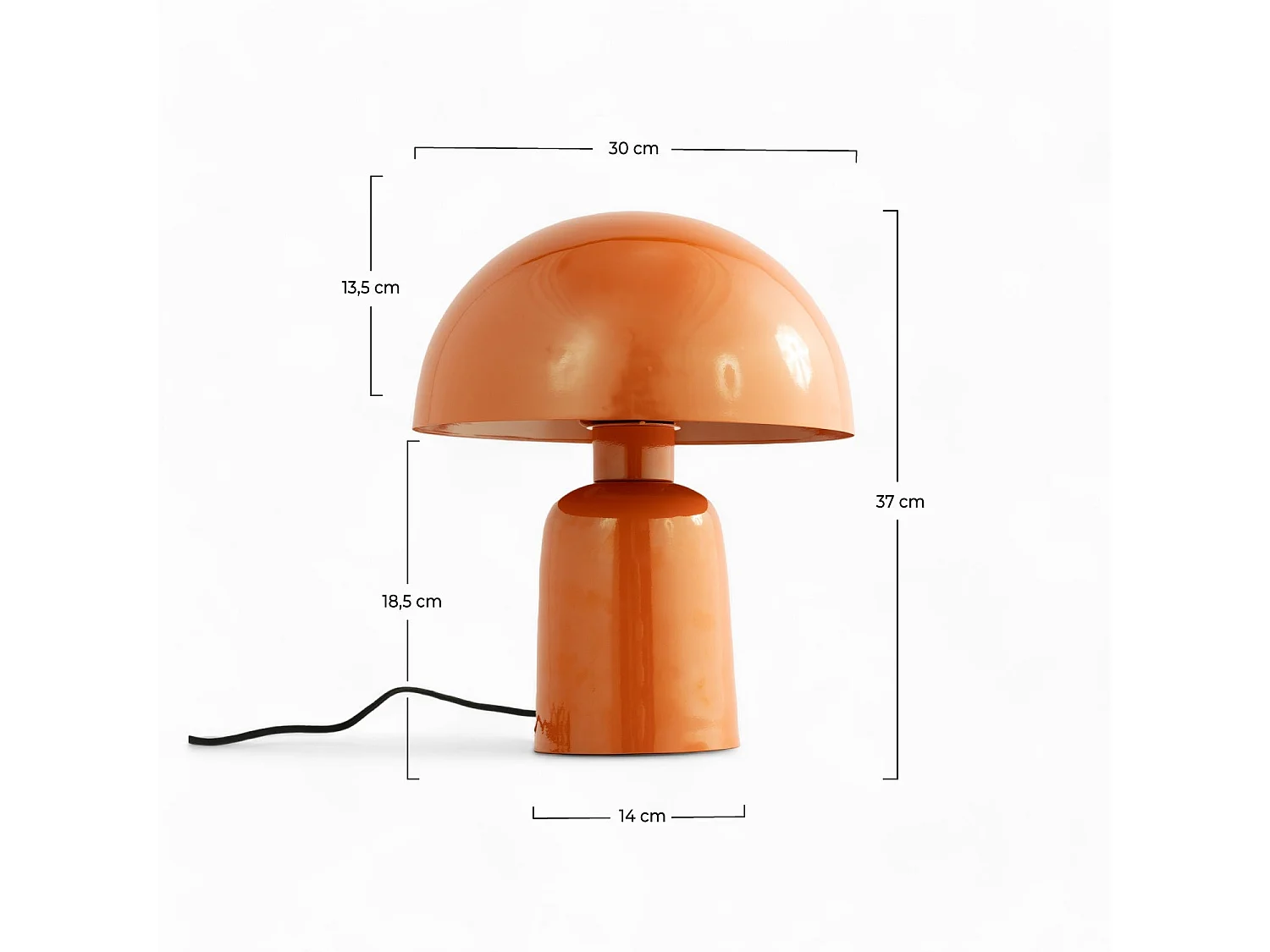 Lampada a fungo in metallo arancione - Clara