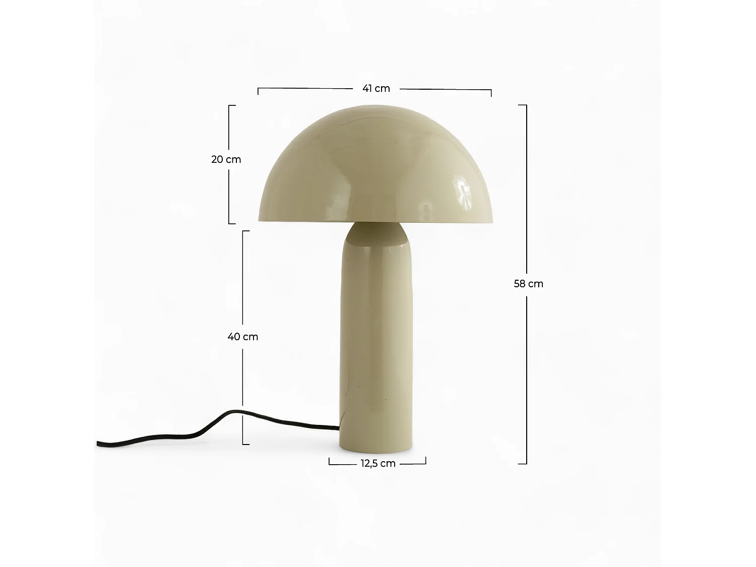 Lampe en métal gris argile - Enaïs