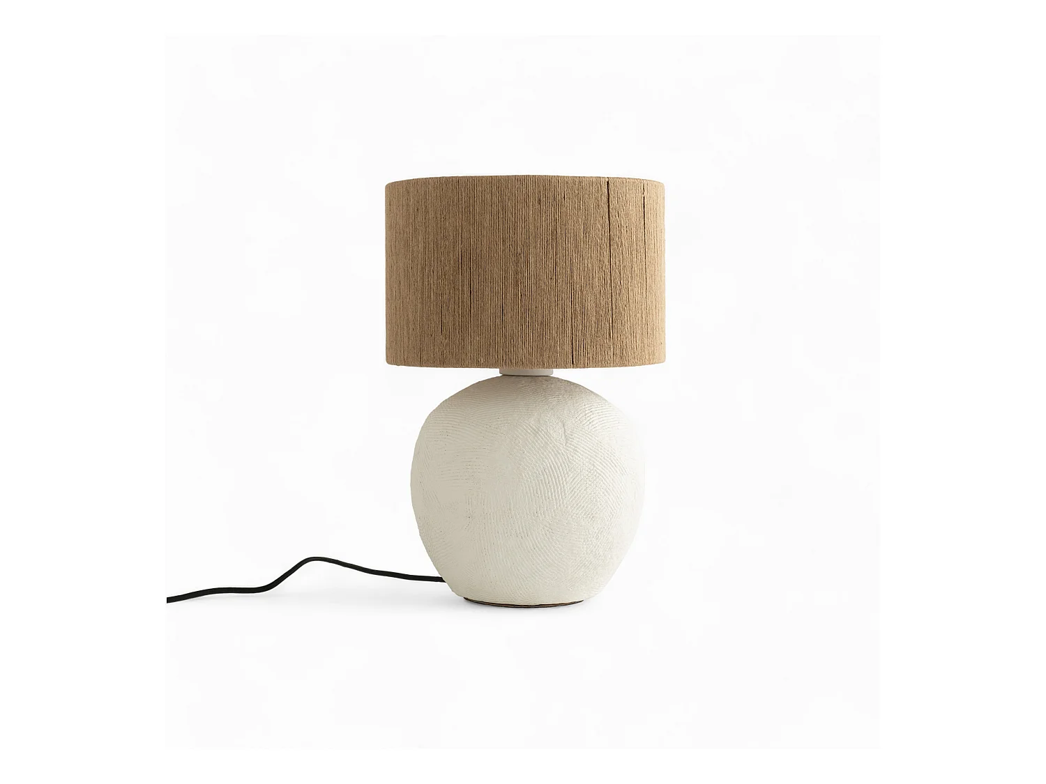 Lampe en jute et papier blanc - Nina