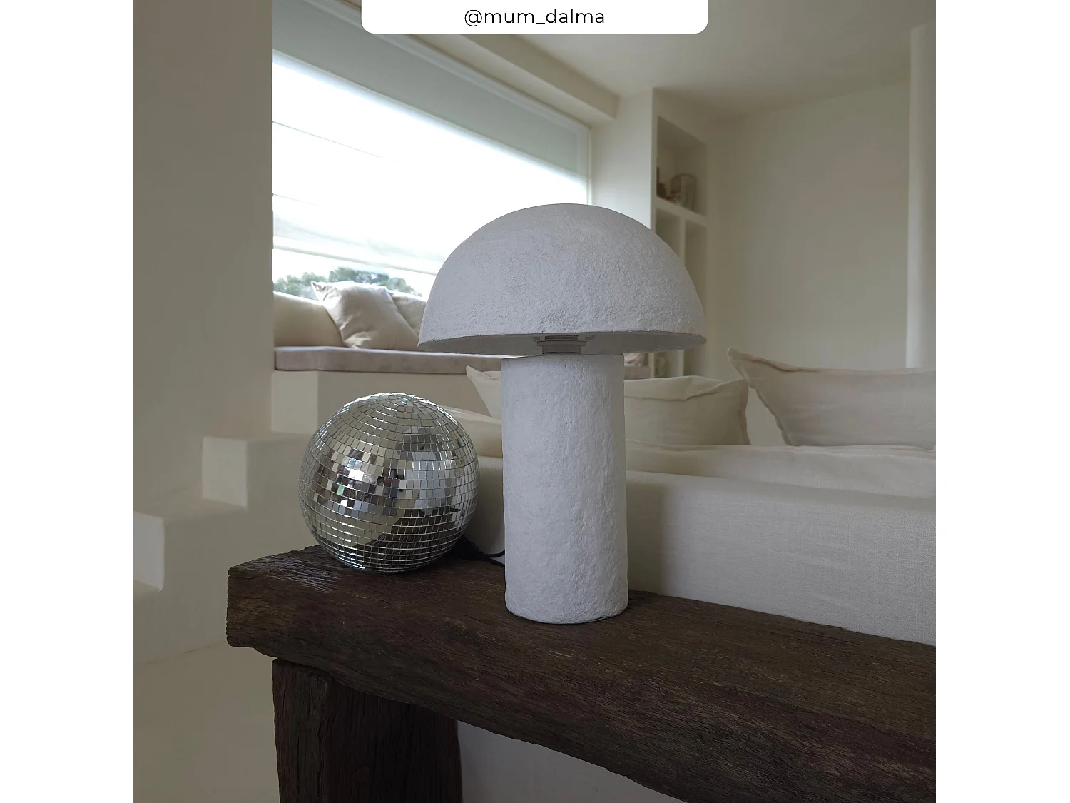 Lampe champignon en papier blanc - Poesia