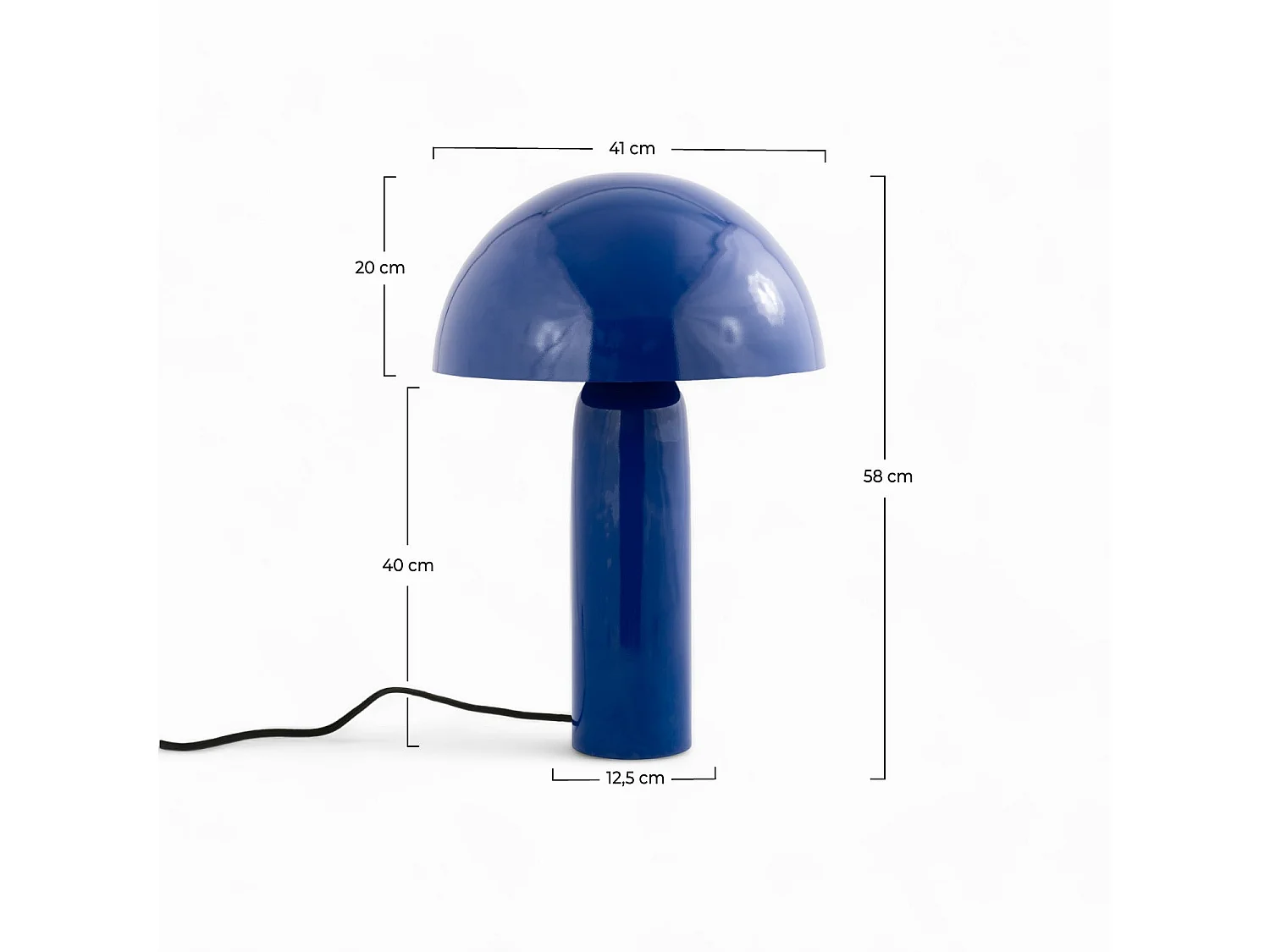 Lampada da tavolo in metallo blu scuro - Enaïs