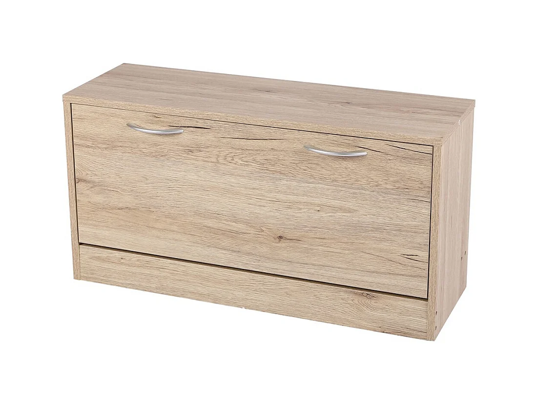 Meuble à chaussures 1 porte – 80x27xH42 cm, coloris chêne sonoma – Collection SONORIA
