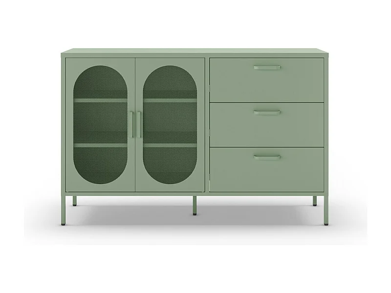 Zio - Buffet 2 portes en métal L140cm - Vert menthe